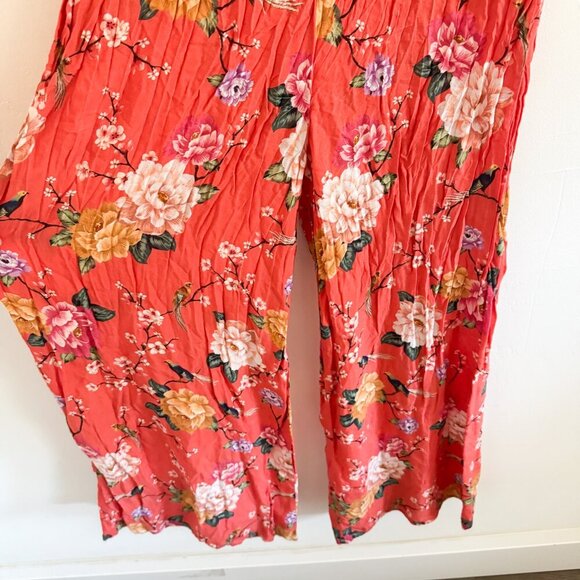 Farm Rio Orange Floral Paraiso Off Shoulder Jumpsuit XS - Picture 4 of 7